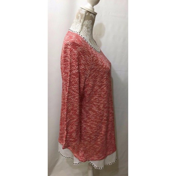 Style & Co Sweater Womens Large Deep‎ Coral Orange - Picture 2 of 7